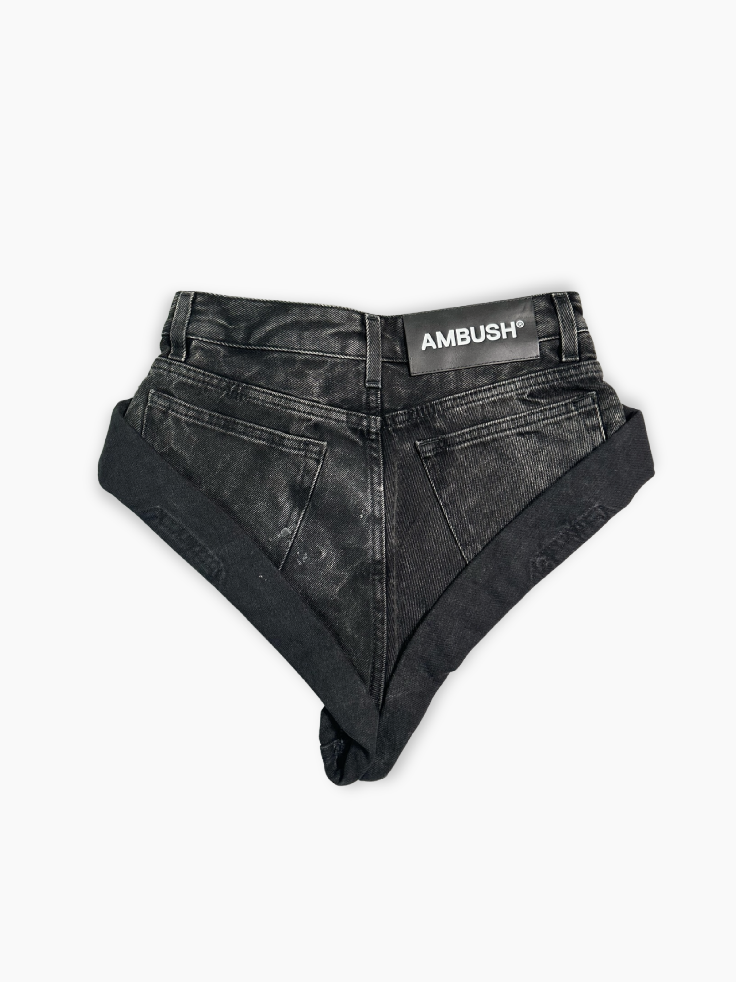 Retro shorts neri in denim Ambush a vita alta