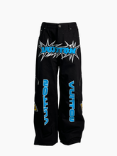 Shorts neri con grafiche azzurre e bianche Vuitton vista frontale