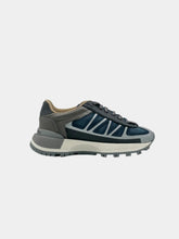 Running Style Multimaterial Sneaker With Chunky Sole Grey/Blue -  | dBlank