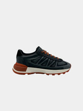 Running Style Multi-Material Sneaker With Chunky Sole Black/Rust -  | dBlank