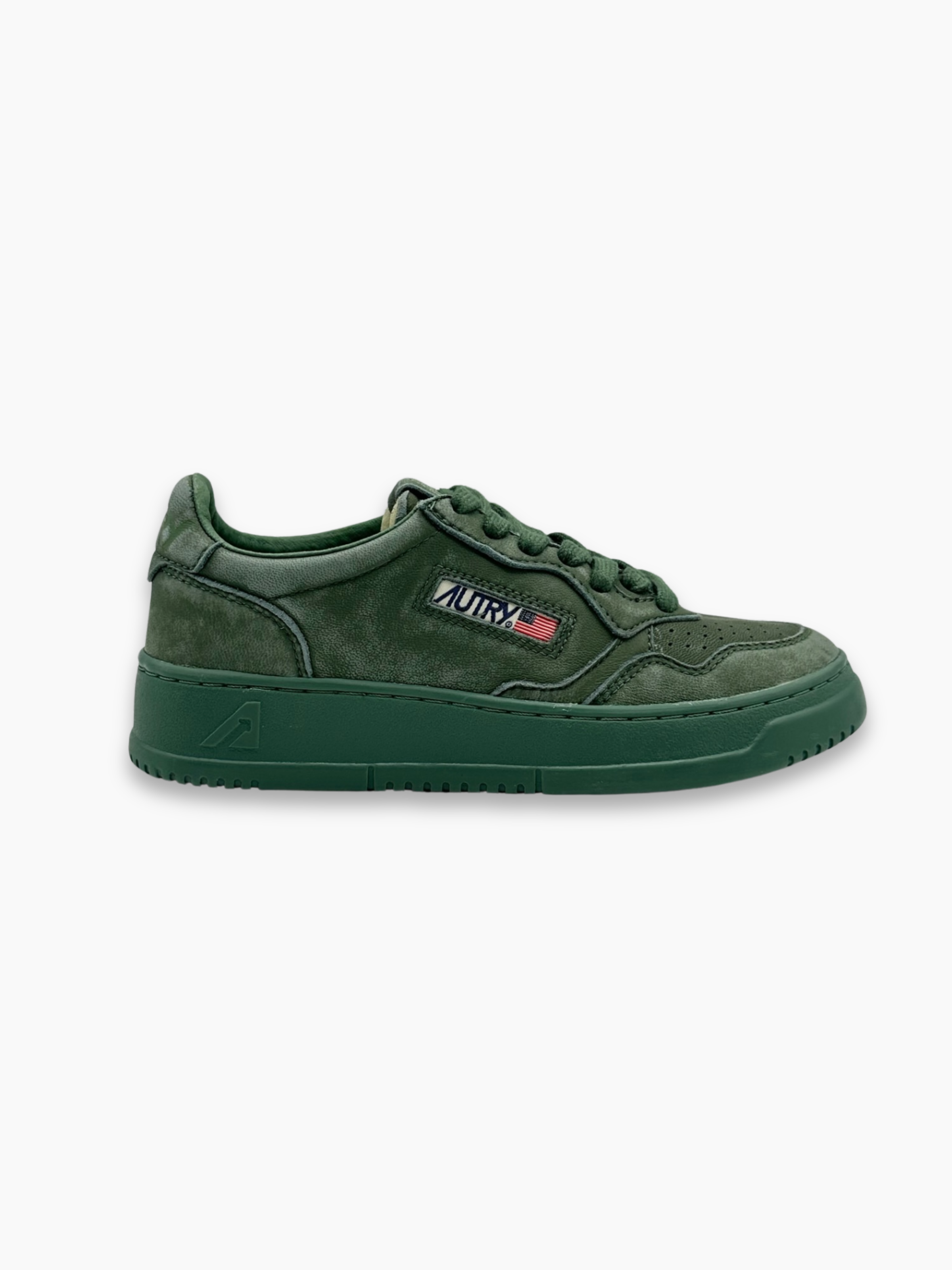 Sneakers Autry Medalist Low verdi in pelle scamosciata con suola coordinata