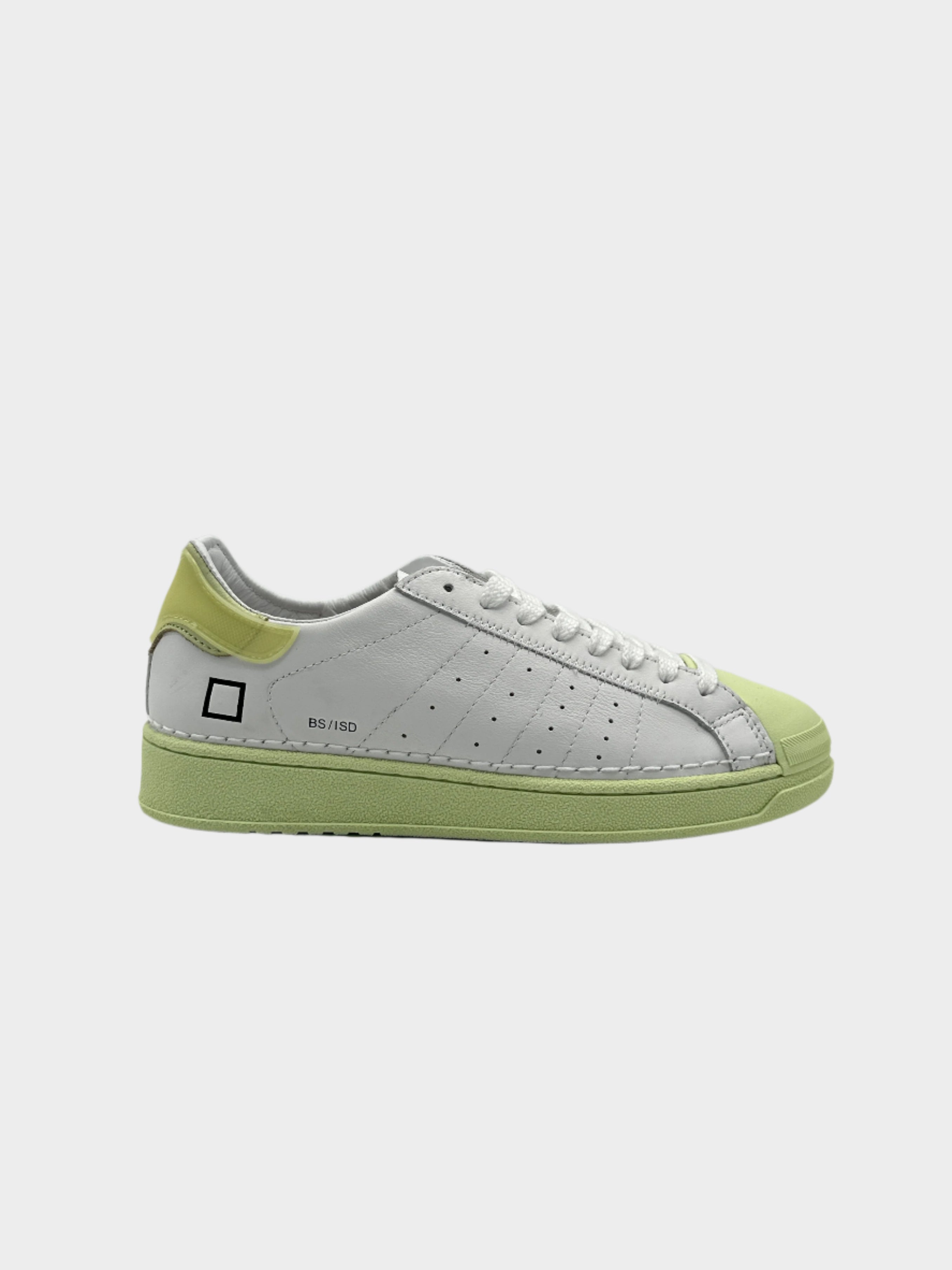 sneakers D.A.T.E., sneakers bianche menta, scarpe base island, sneakers casual uomo, sneakers colorate pelle, scarpe bianche streetwear

