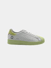 Base Island White-Mint Leather Sneakers With Green Sole -  | dBlank