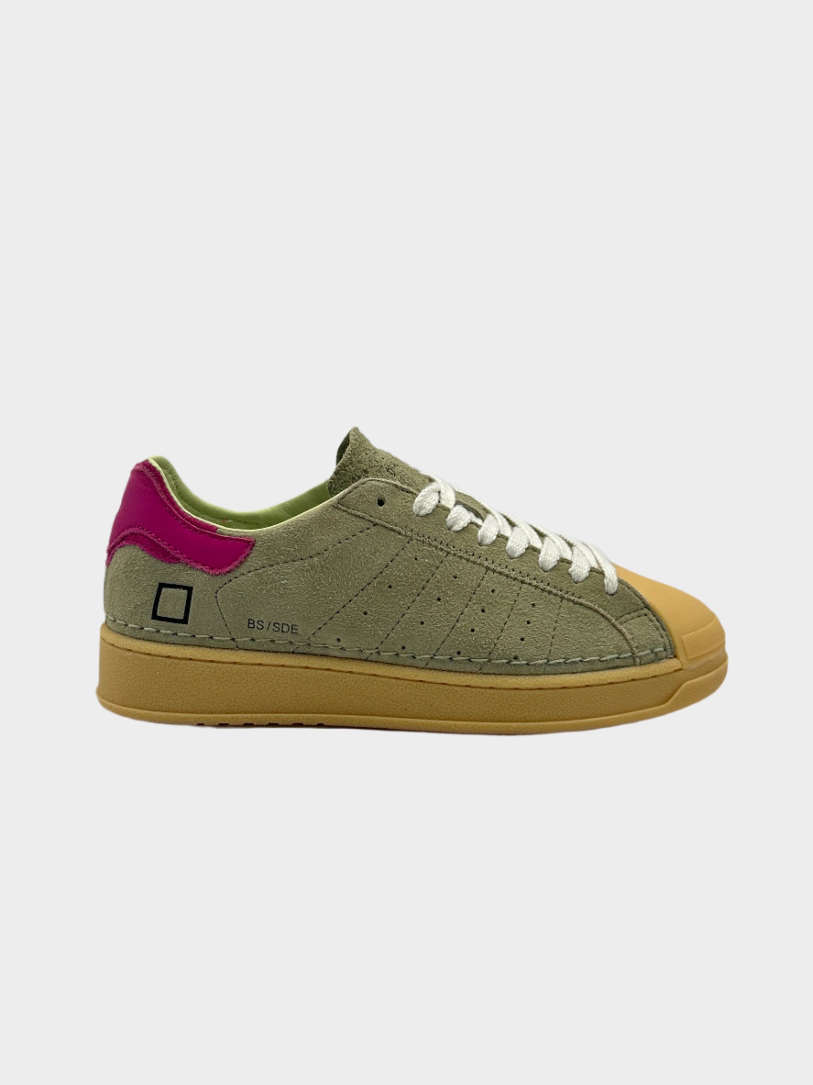 sneakers D.A.T.E. verde, scarpe camoscio donna, sneakers vintage colorate, base suede mint, scarpe fashion D.A.T.E., scarpe tendenza 2025

