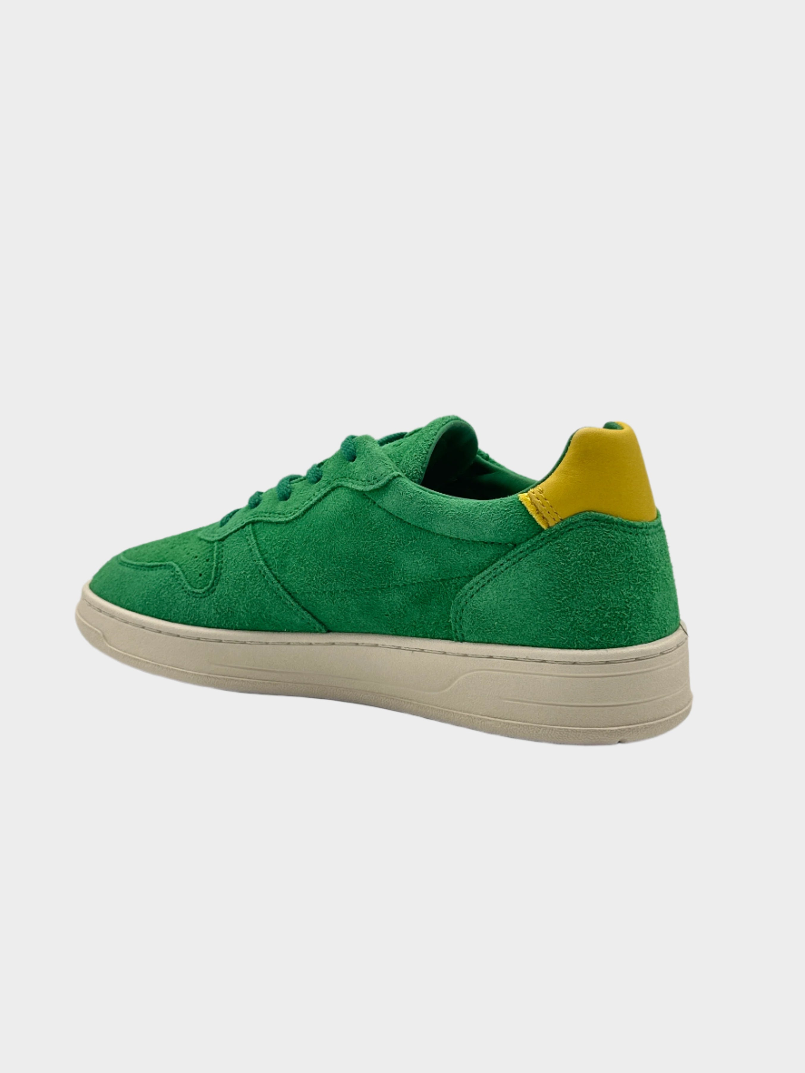 Sneakers Court 2.0 Colored Green In Pelle E Camoscio