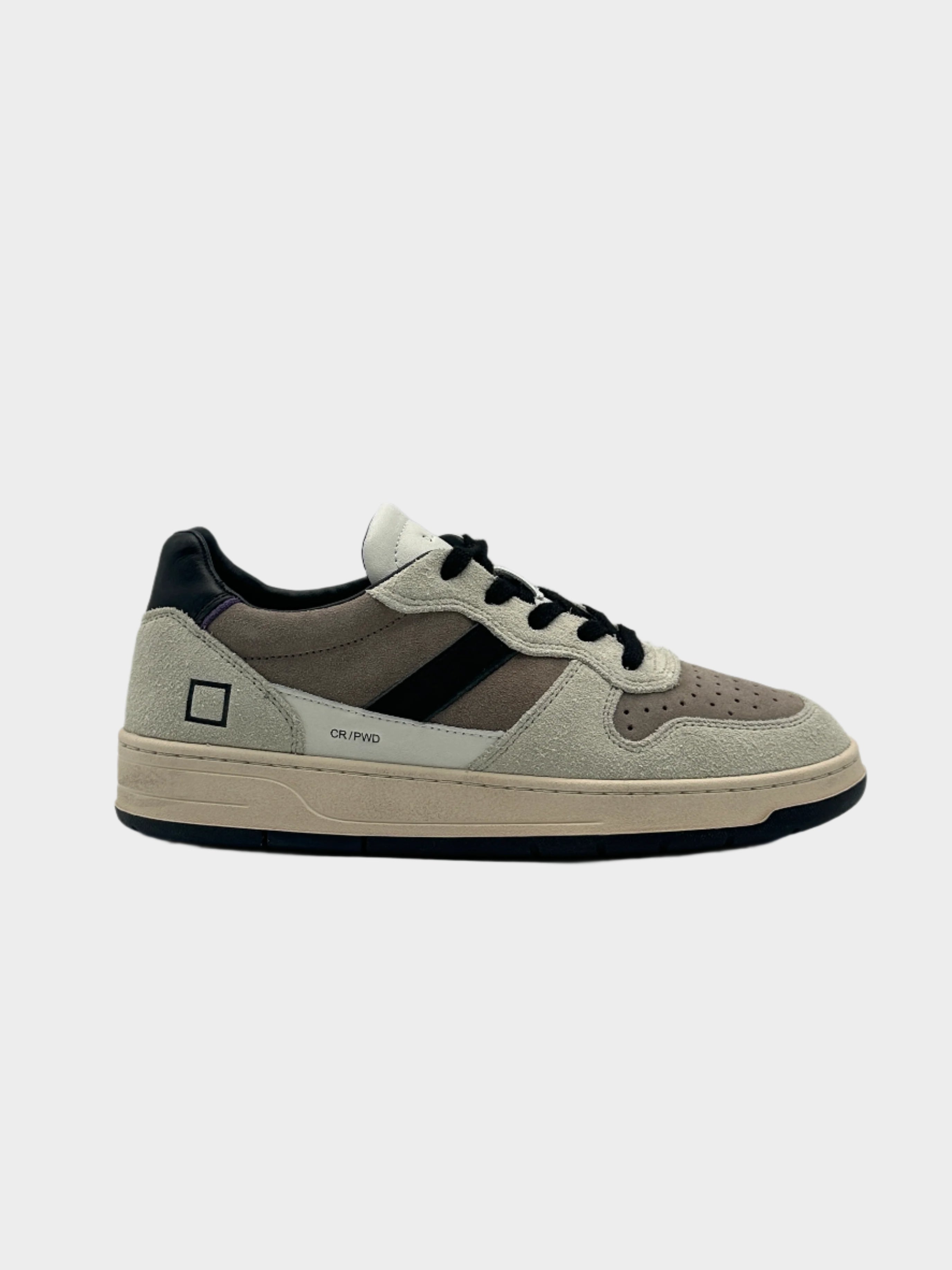 sneakers D.A.T.E. uomo, court 2.0 powder mud, scarpe beige fango, sneakers pelle scamosciata, D.A.T.E. collezione estate

