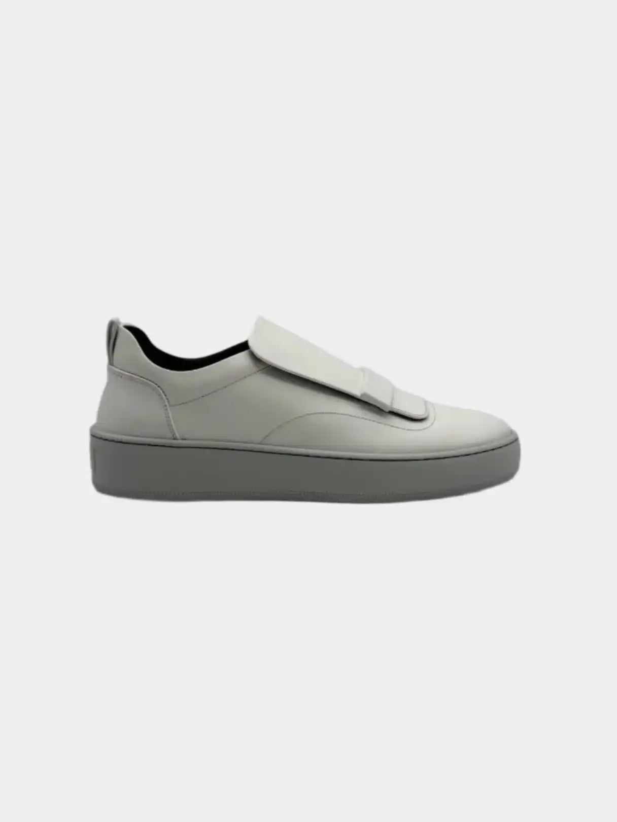 Sneakers Sergio Rossi bianche in pelle vista frontale con doppio strap