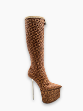 Stivali Pole Monogram Rafia Boots - Marrone | Qlhype