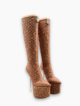 Stivali Pole Monogram Rafia Boots - Marrone | Qlhype