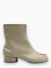 Grey Leather Tabi Ankle Boots -  | dBlank