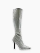 Stivali Alti Argento Glitter - Grigio | Qlhype