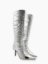 Stivali Alti Argento Con Punta Metallica - Grigio | dBlank