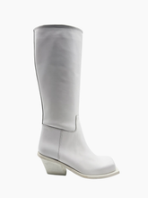 Stivali Bianchi In Pelle Con Tacco Scultoreo - Bianco | dBlank