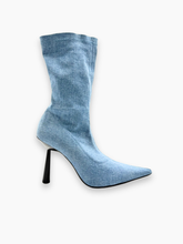 Pointed Toe High Heel Denim Boots -  | dBlank