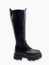Stivali High Leg Leather Boot Black Croco -  | dBlank