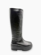 Stivali Alti In Pelle Nera Con Platform - Nero | dBlank