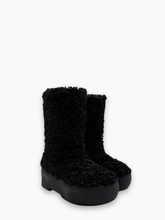 Stivali Neri In Shearling Con Platform - Nero | Qlhype