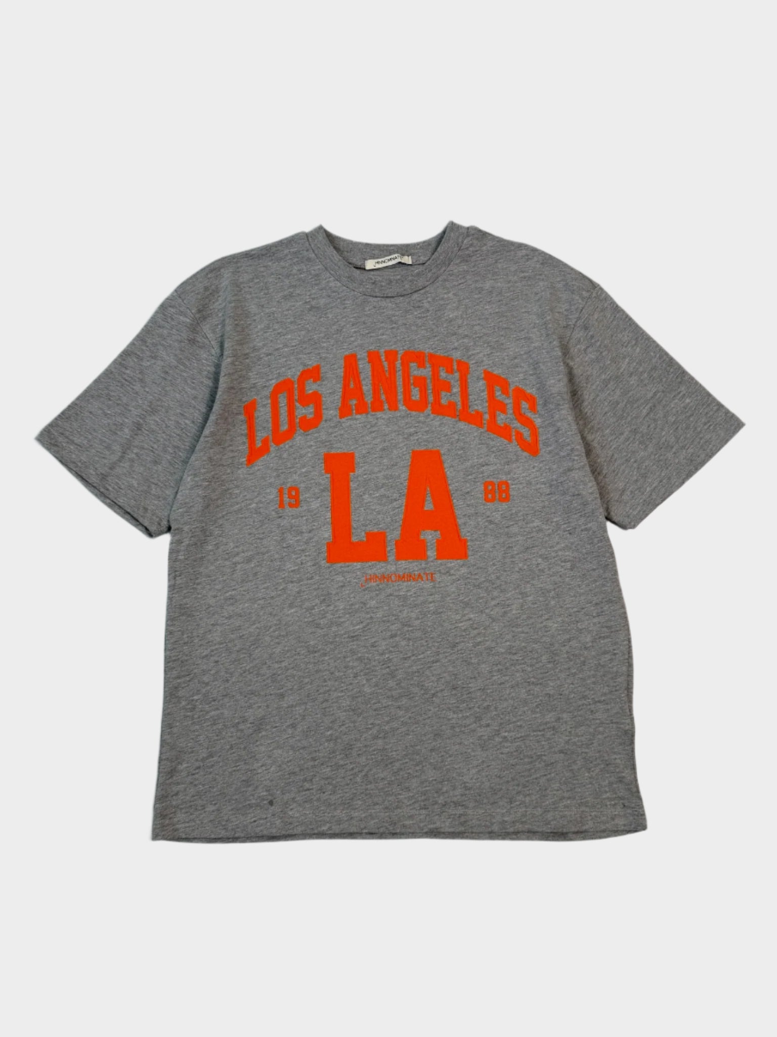 T-shirt Hinnominate in jersey grigio con stampa Los Angeles vista frontale