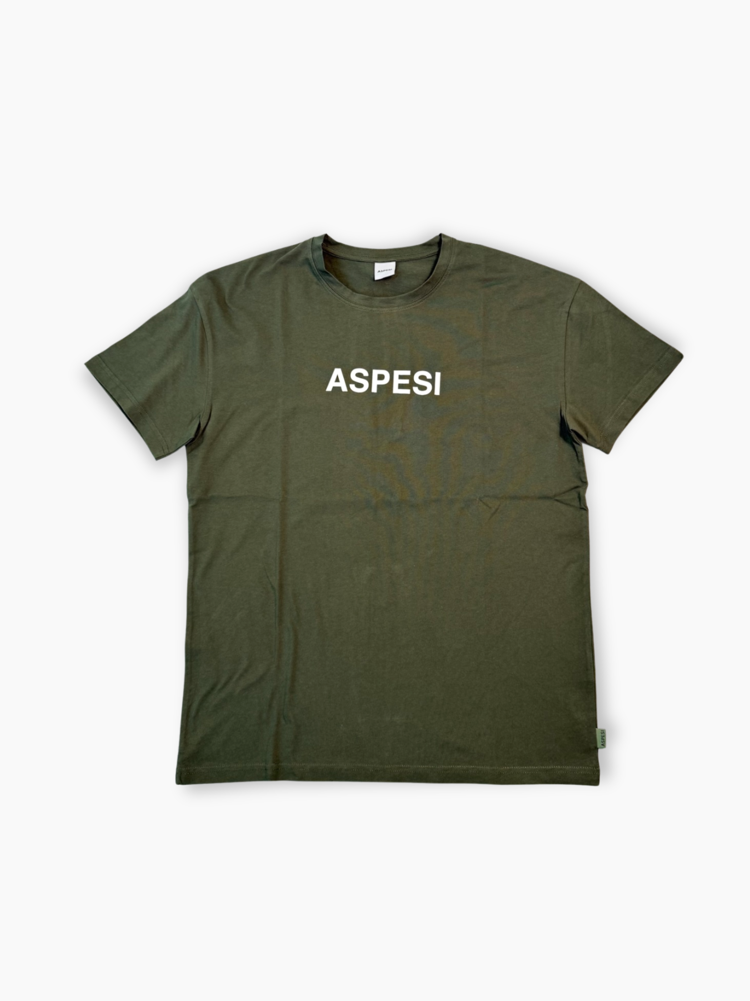 T-shirt verde in cotone 100% Aspesi vista frontale