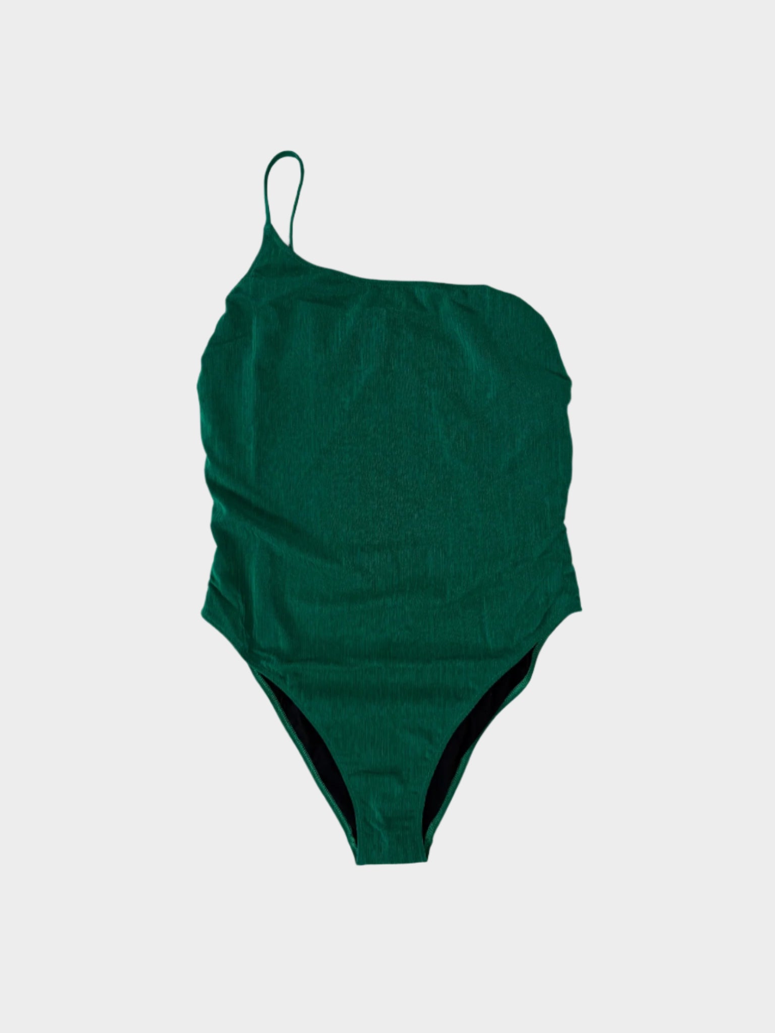 Costume intero asimmetrico verde smeraldo vista frontale