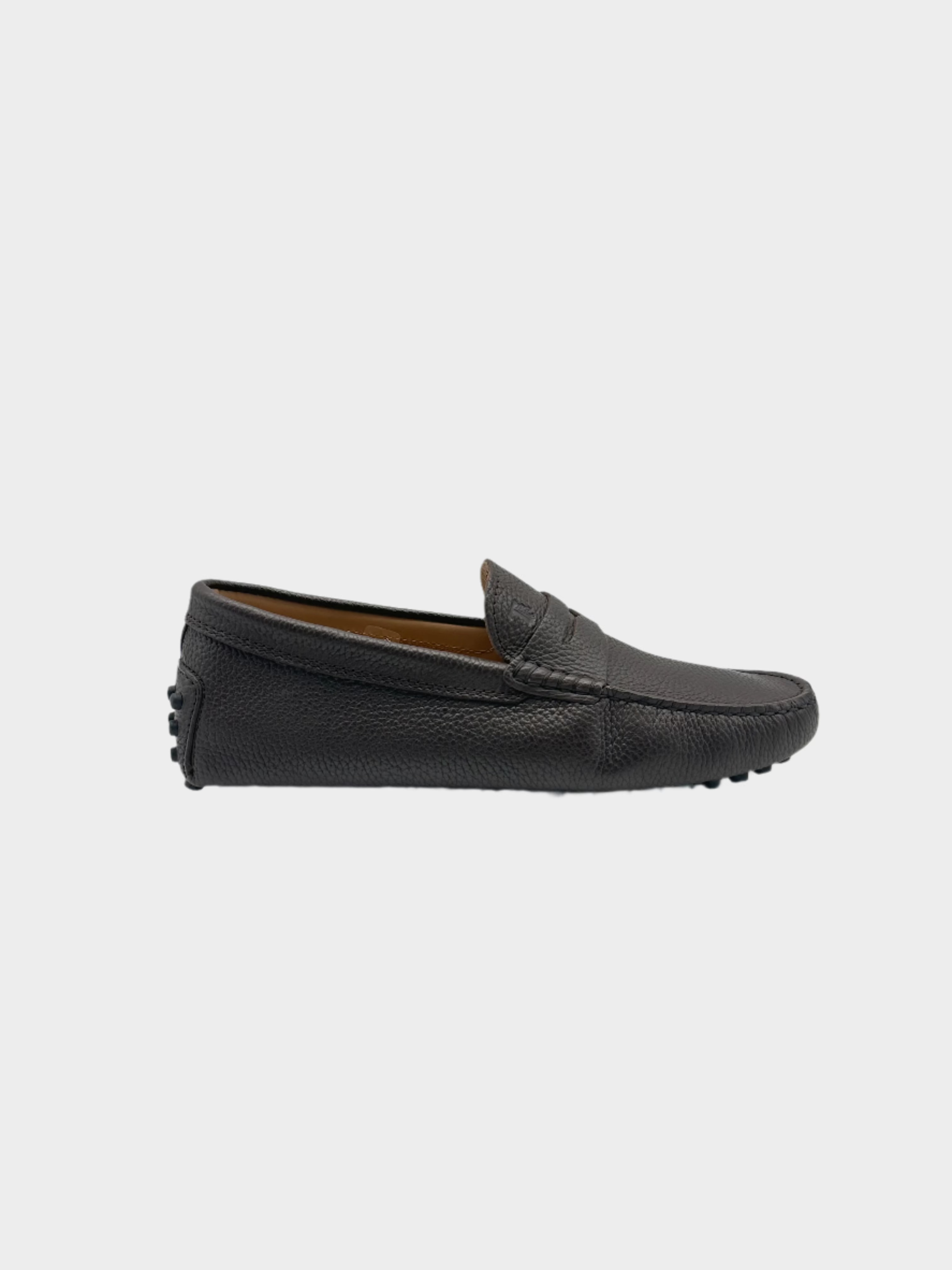 Mocassino Tod's in pelle testa di moro con suola a gommini, vista laterale