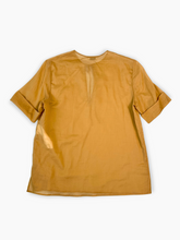 Brown Cotton and Linen Top with Laces -  | dBlank