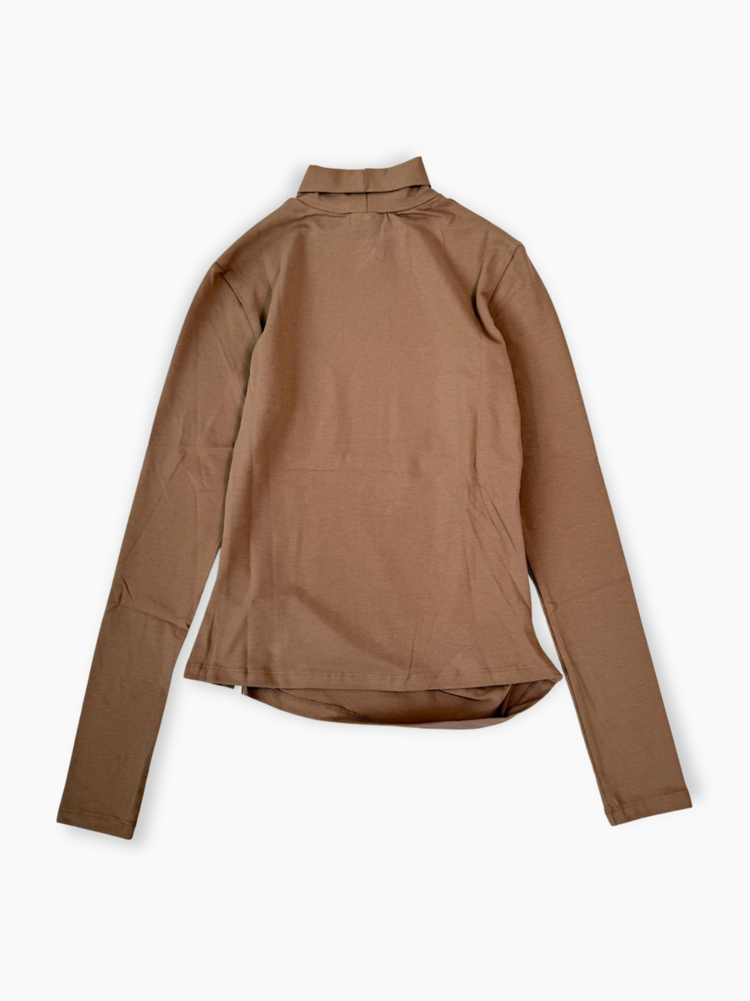 Top corto marrone Hinnominate in jersey a costine con scollo tondo