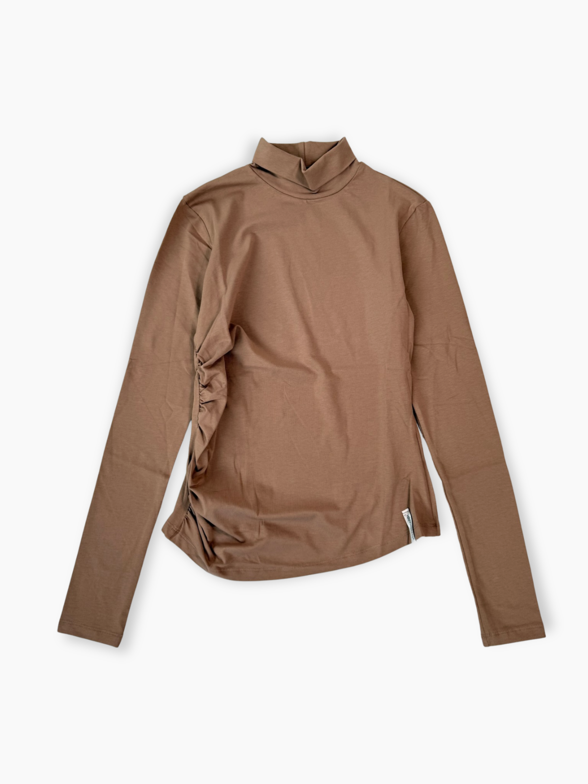 Top corto marrone Hinnominate in jersey a costine con scollo tondo