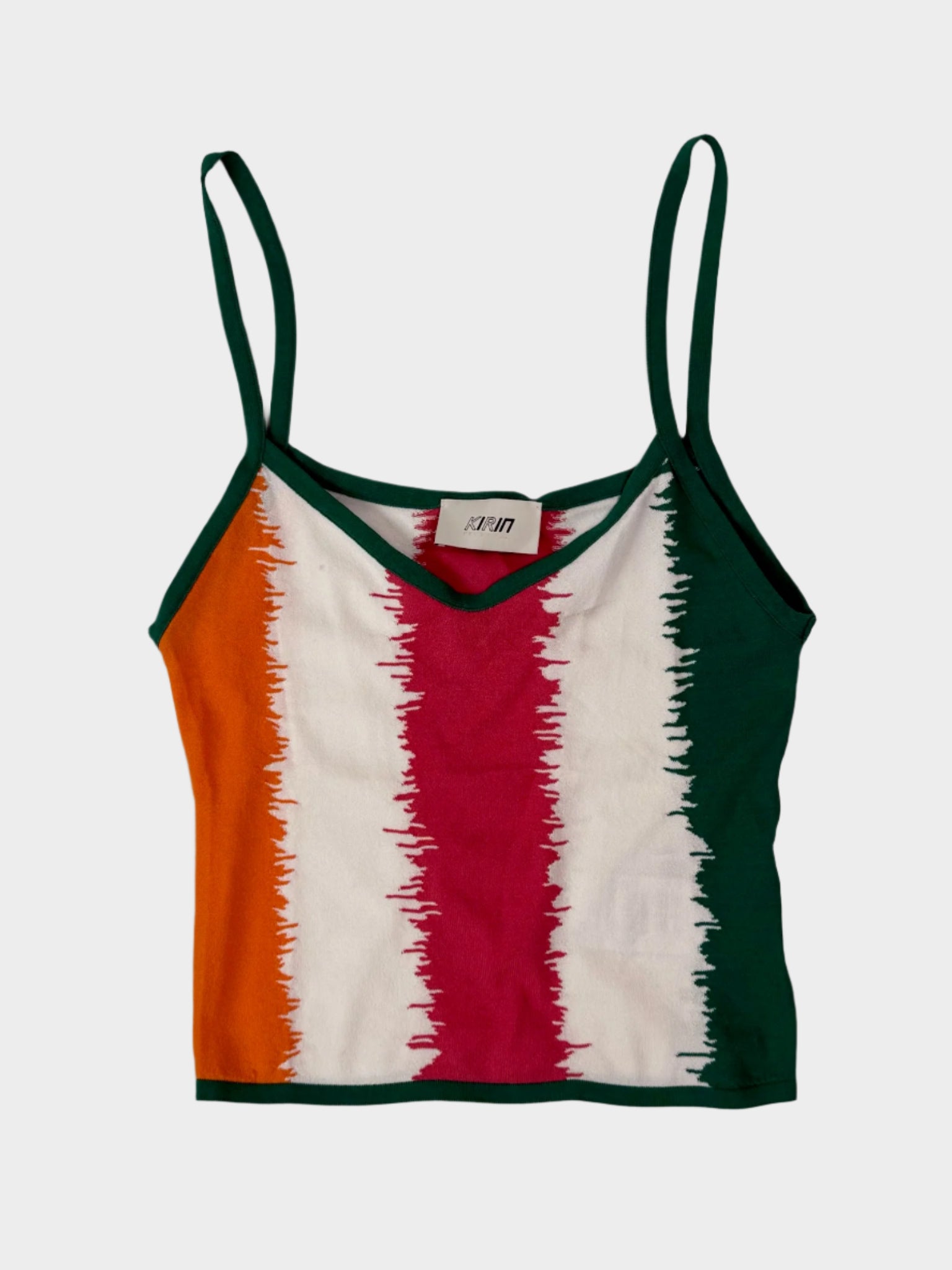 Top corto multicolor con motivo grafico effetto onda sonora