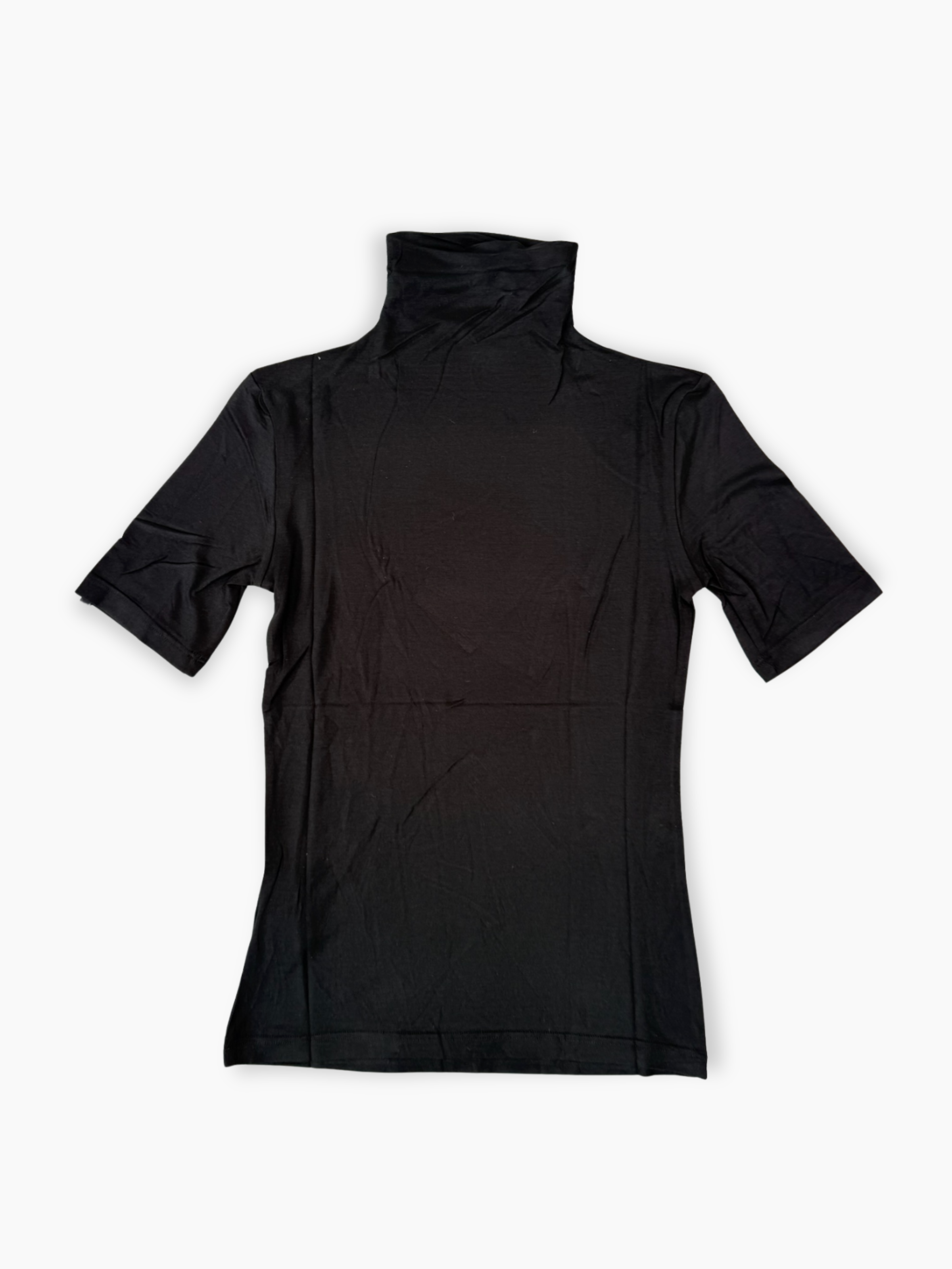 Top nero corto Hinnominate in jersey con nodo laterale e spalla scoperta
