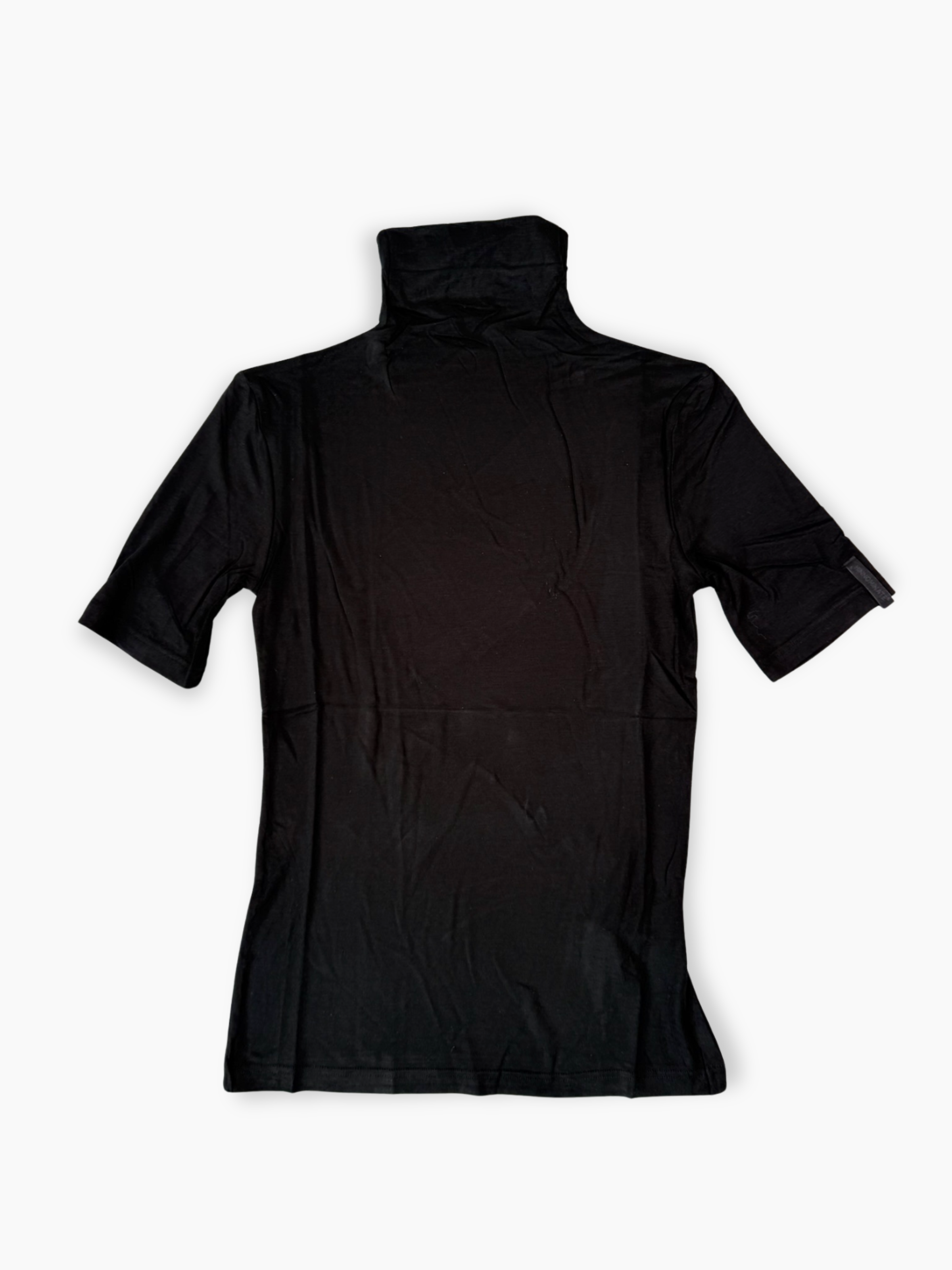Top nero corto Hinnominate in jersey con nodo laterale e spalla scoperta