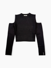 Black Ribbed Off-the-Shoulder Top -  | dBlank