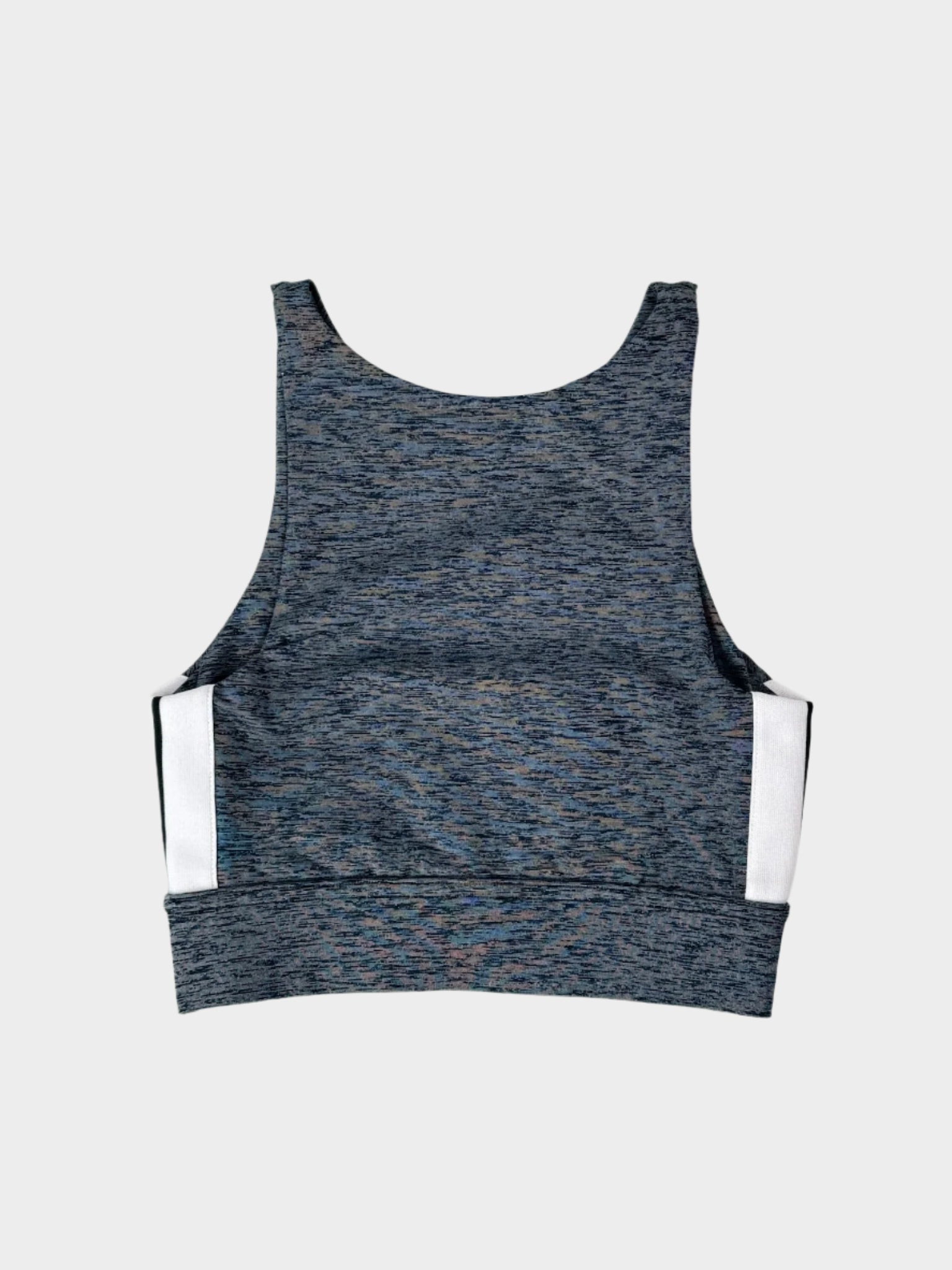 Top Sportivo Melange Grigio Con Logo Bianco