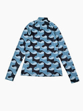 Top A Maniche Lunghe Con Zip E Stampa Waves Grigio Scuro -  | dBlank