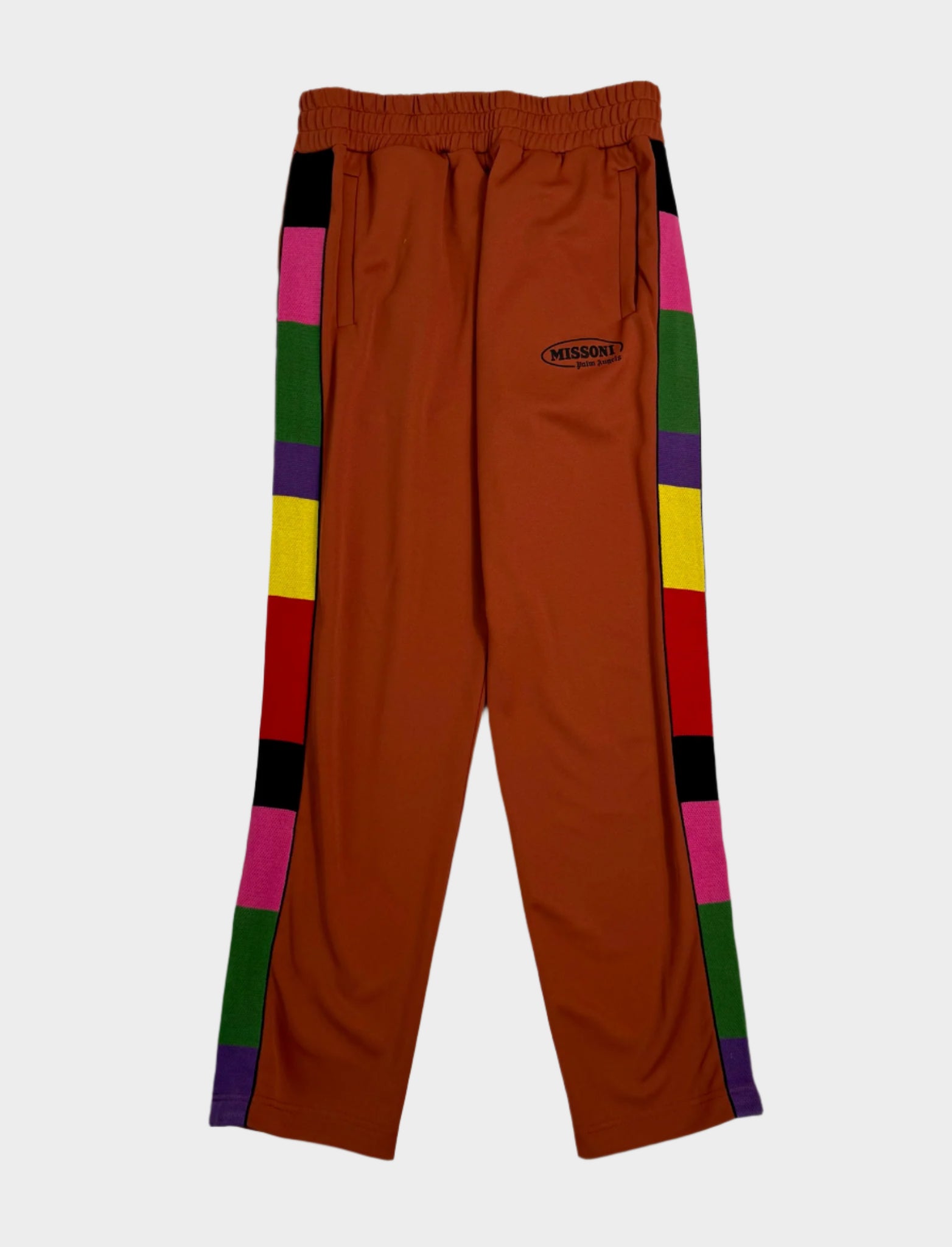 track pants palm angels missoni, pantaloni sportivi palm angels, pantaloni palm angels x missoni, moda streetwear italiana, qlhype
