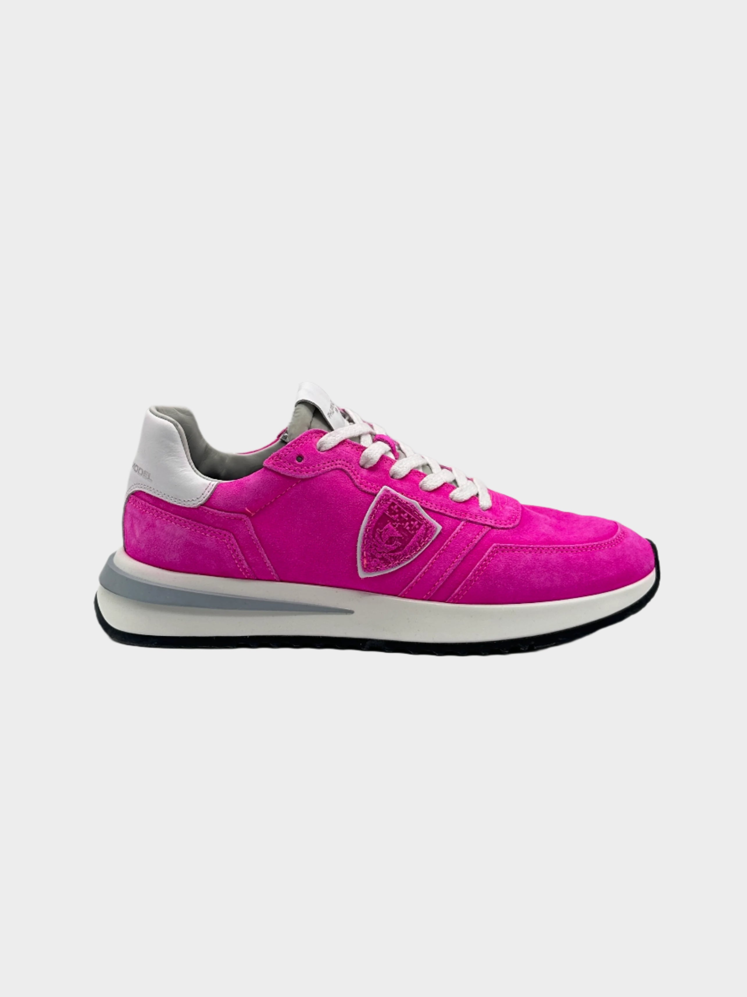Tropez 2.1 donna, sneaker suede neon, Philippe Model fucsia, scarpe running moda, sneaker colorate donna

