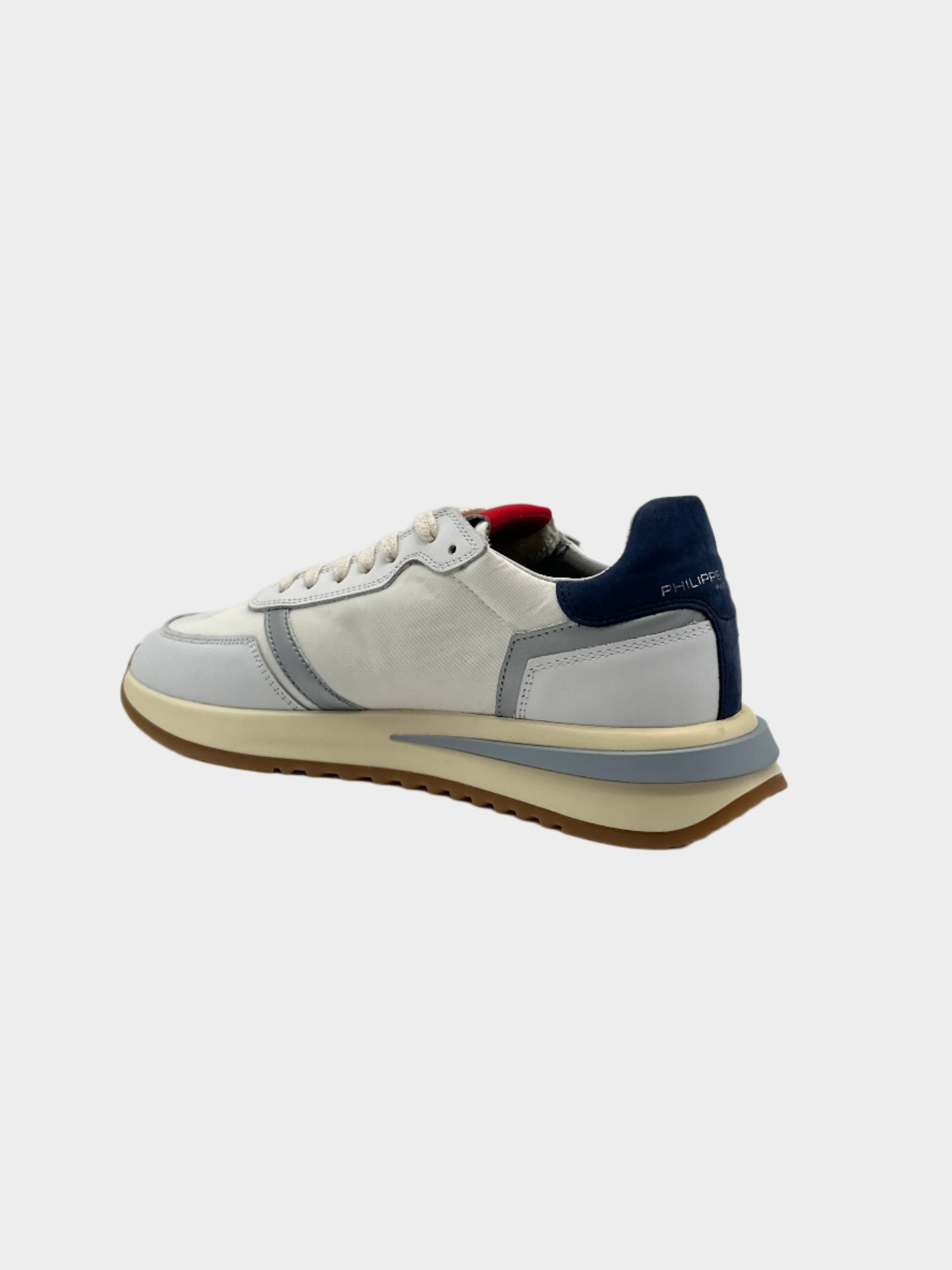 Tropez 2.1 Low Mondial In Pelle Bianca Blu Rossa