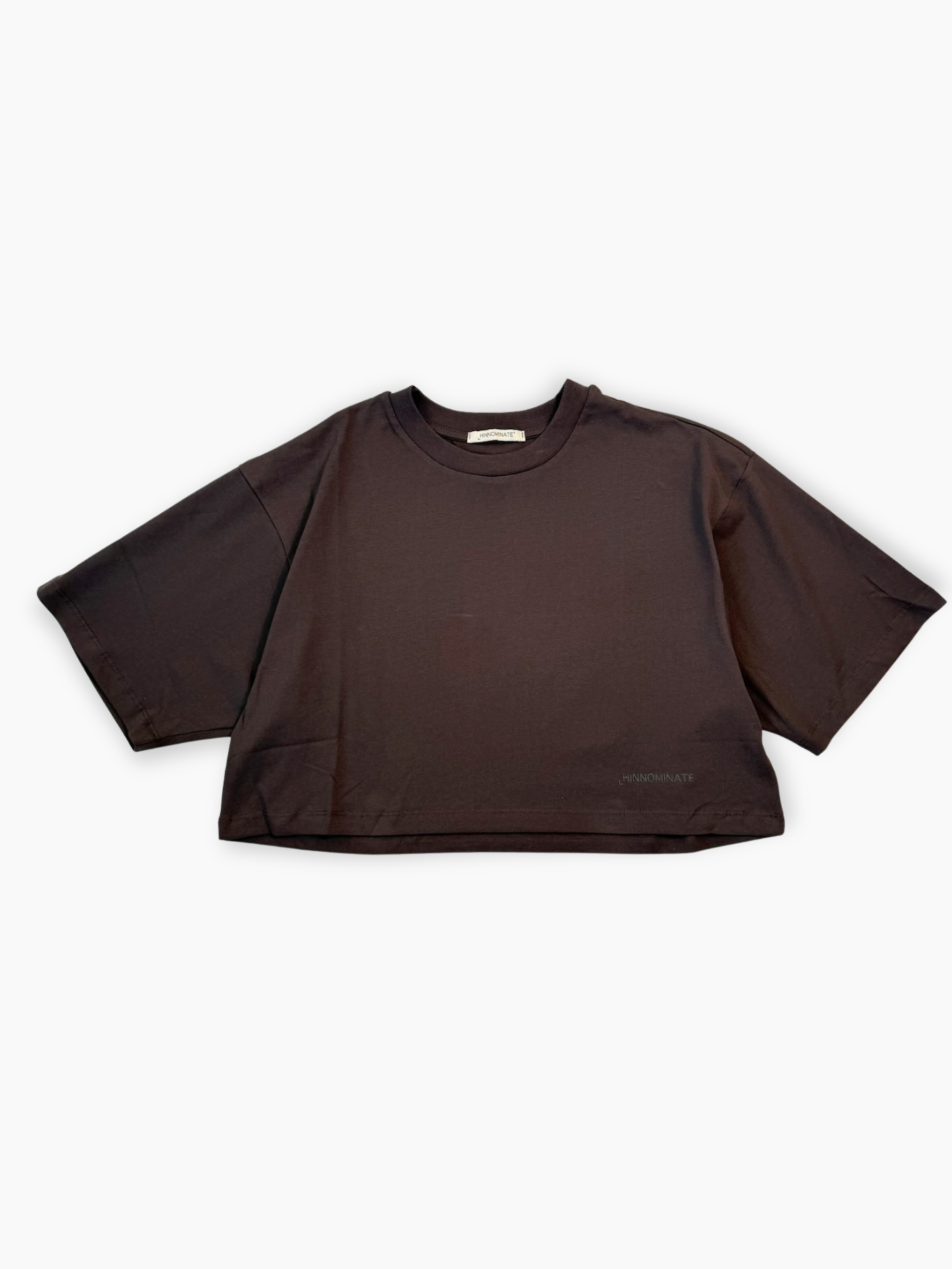 T-shirt corta Hinnominate color moro con stampa logo tono su tono