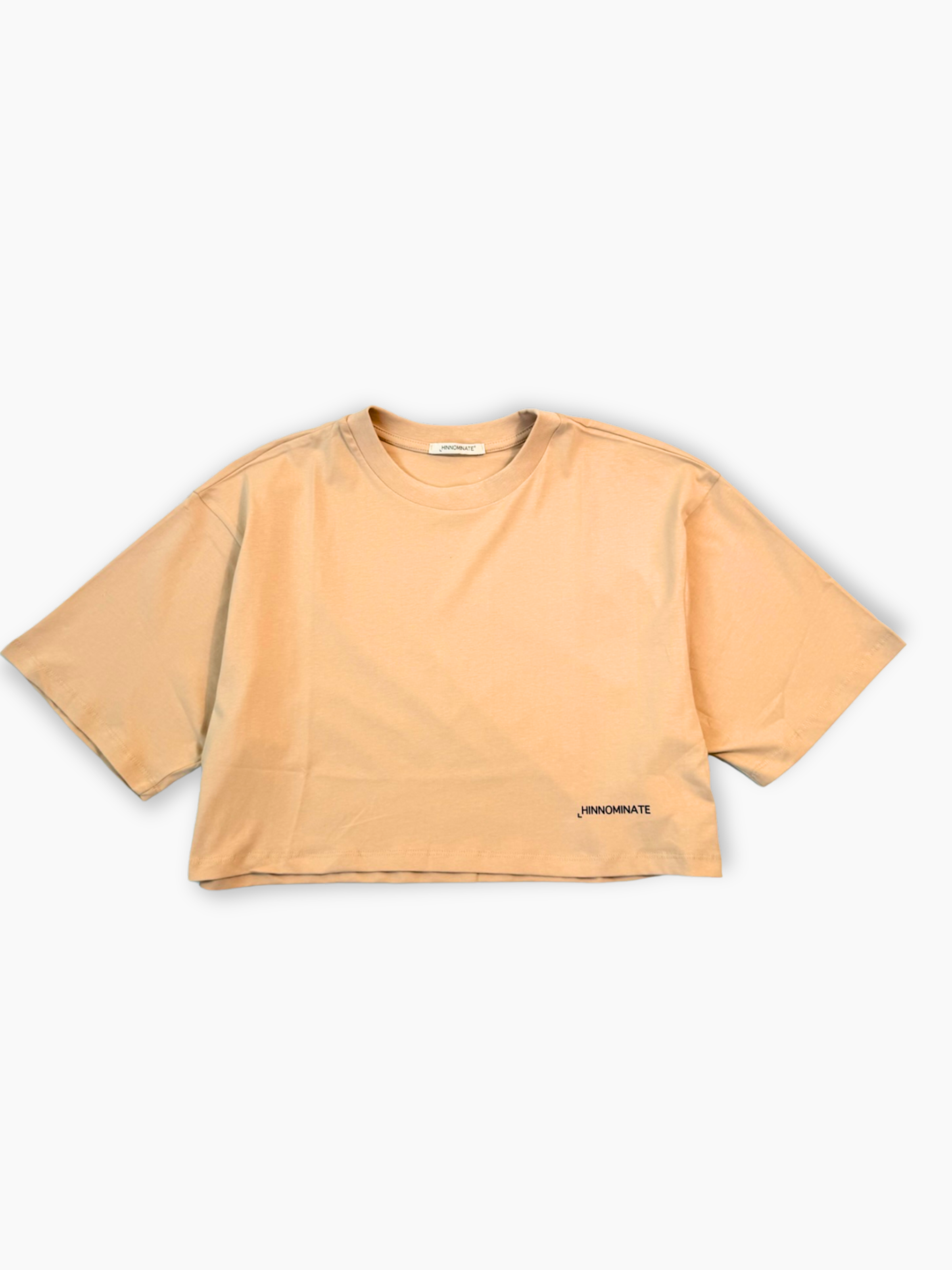 T-shirt corta Hinnominate color nocciola con stampa logo sul fondo