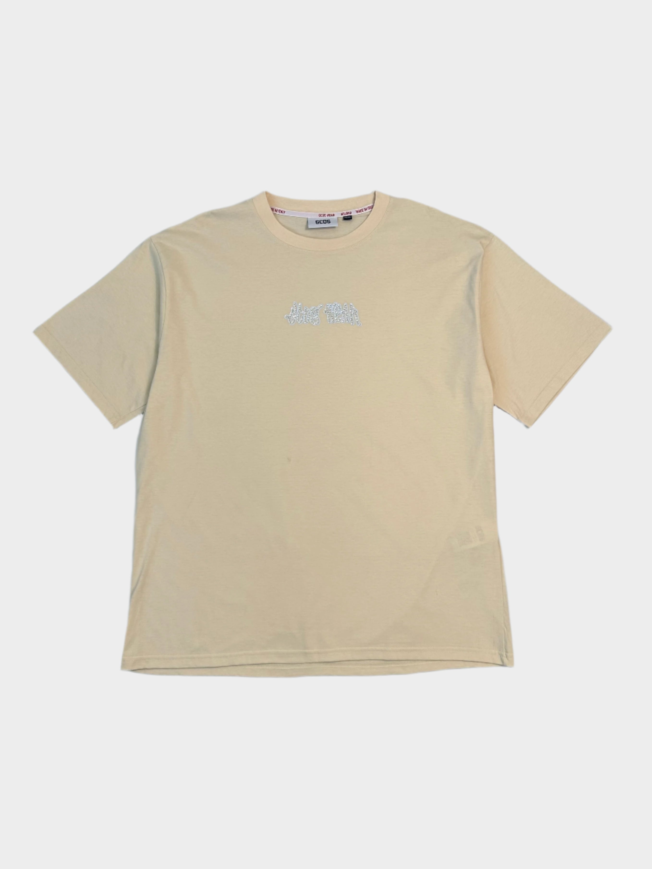 t-shirt GCDS, graffiti t-shirt, maglietta oversize GCDS, stampa multicolor, abbigliamento streetwear

