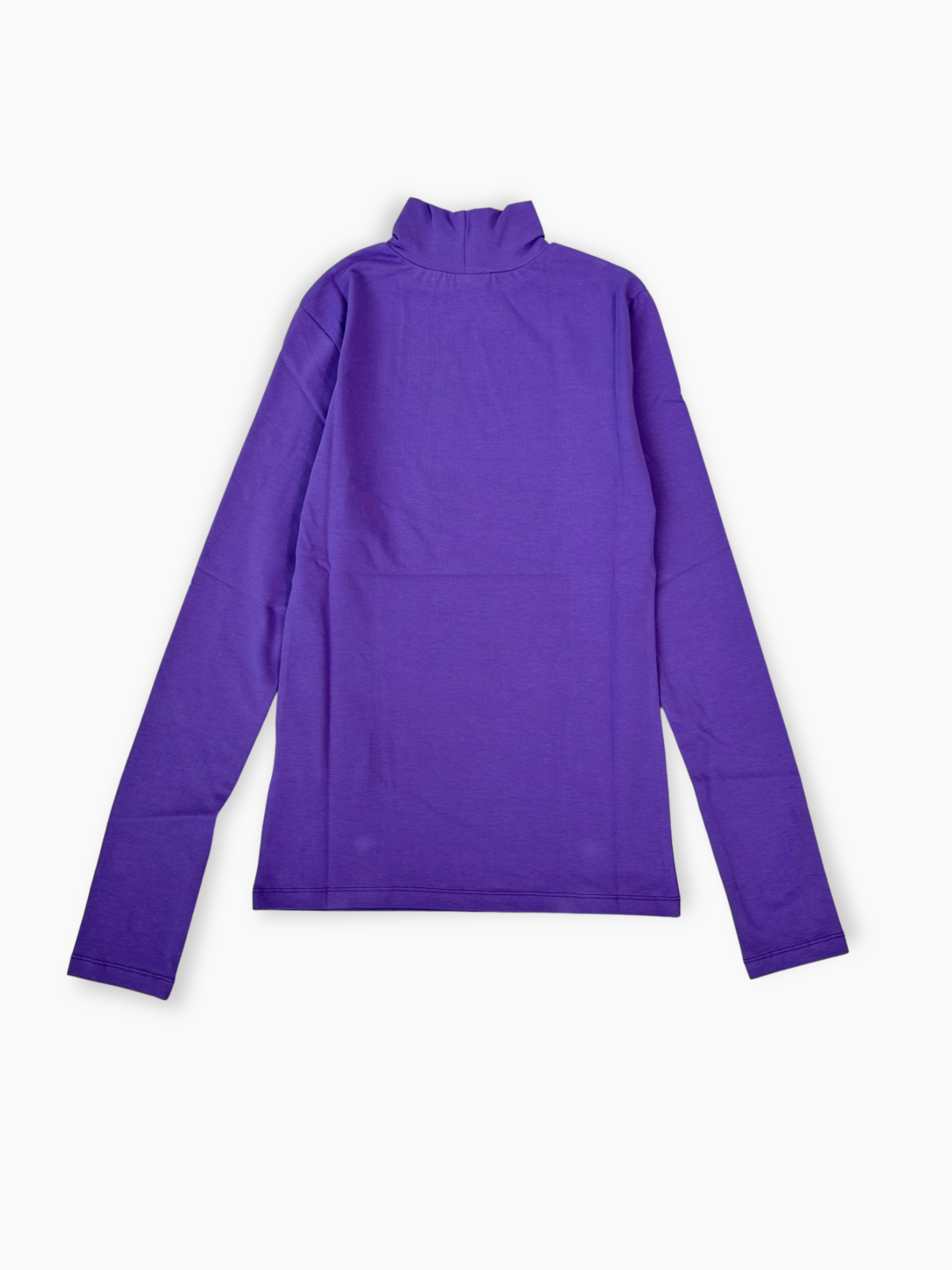 T-shirt Hinnominate viola a manica lunga in cotone con collo alto morbido e logo sul fianco