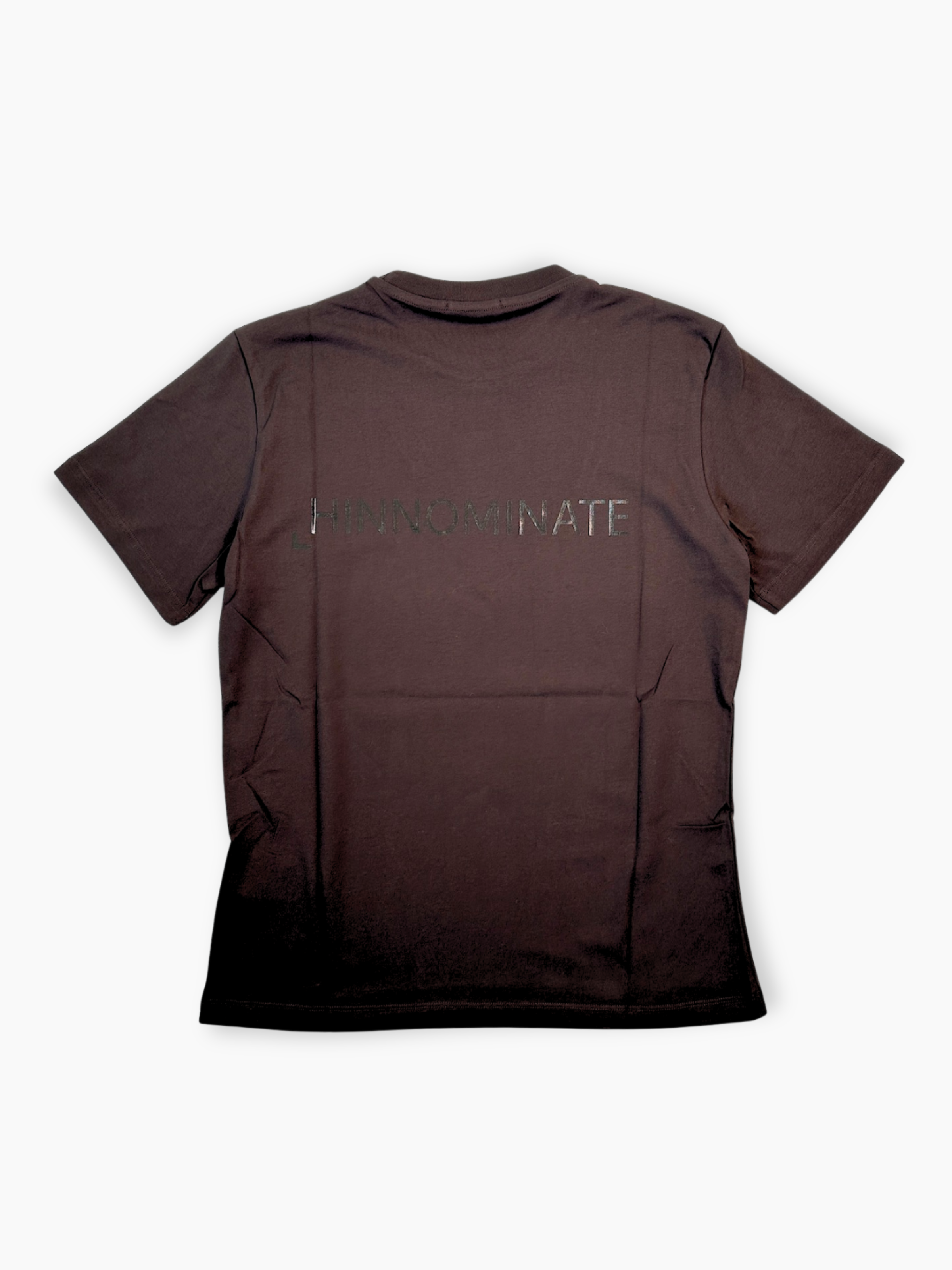 T-shirt marrone Hinnominate con stampa sul davanti e sul retro