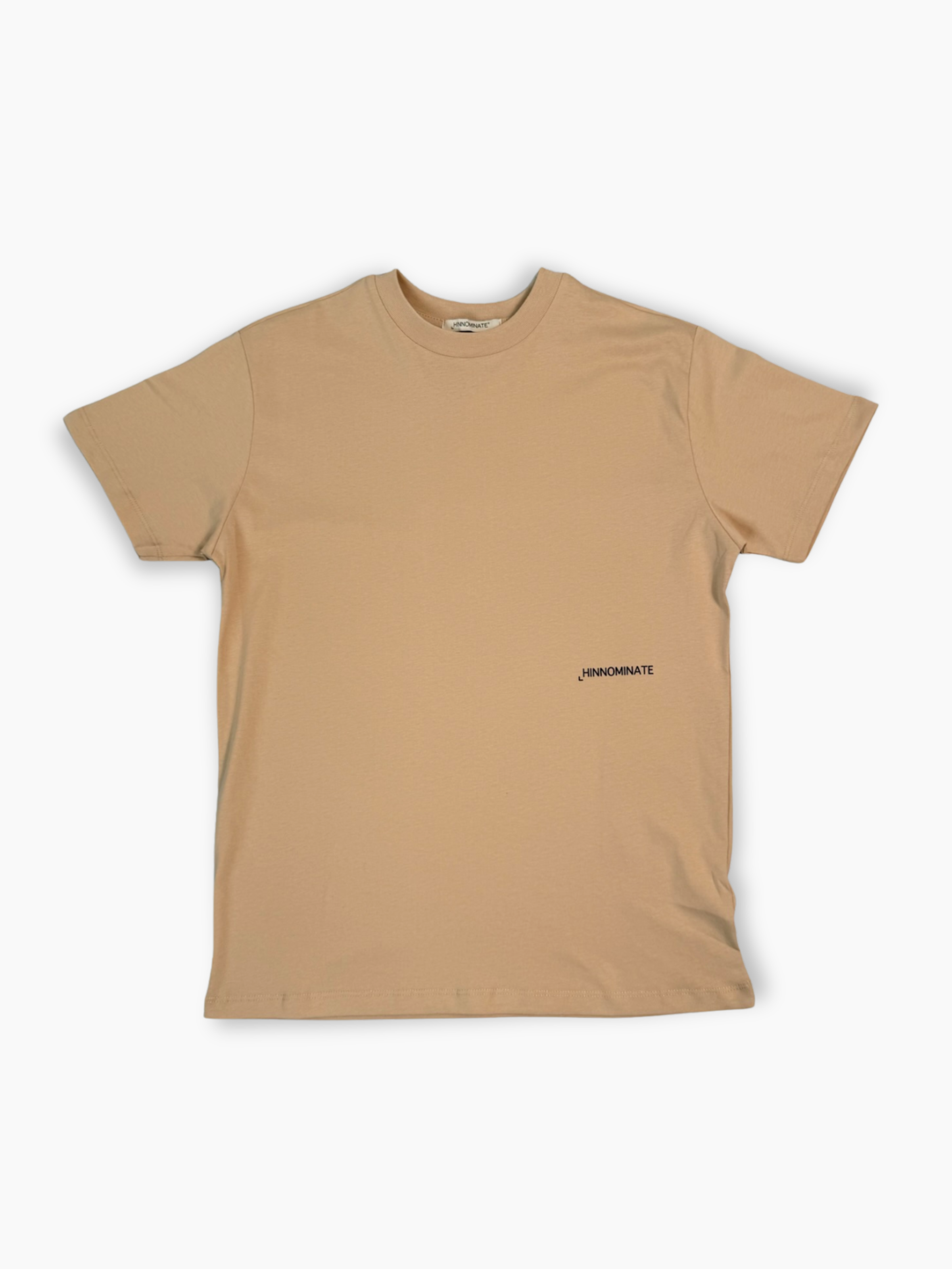 T-shirt nocciola a maniche corte in cotone vista frontale
