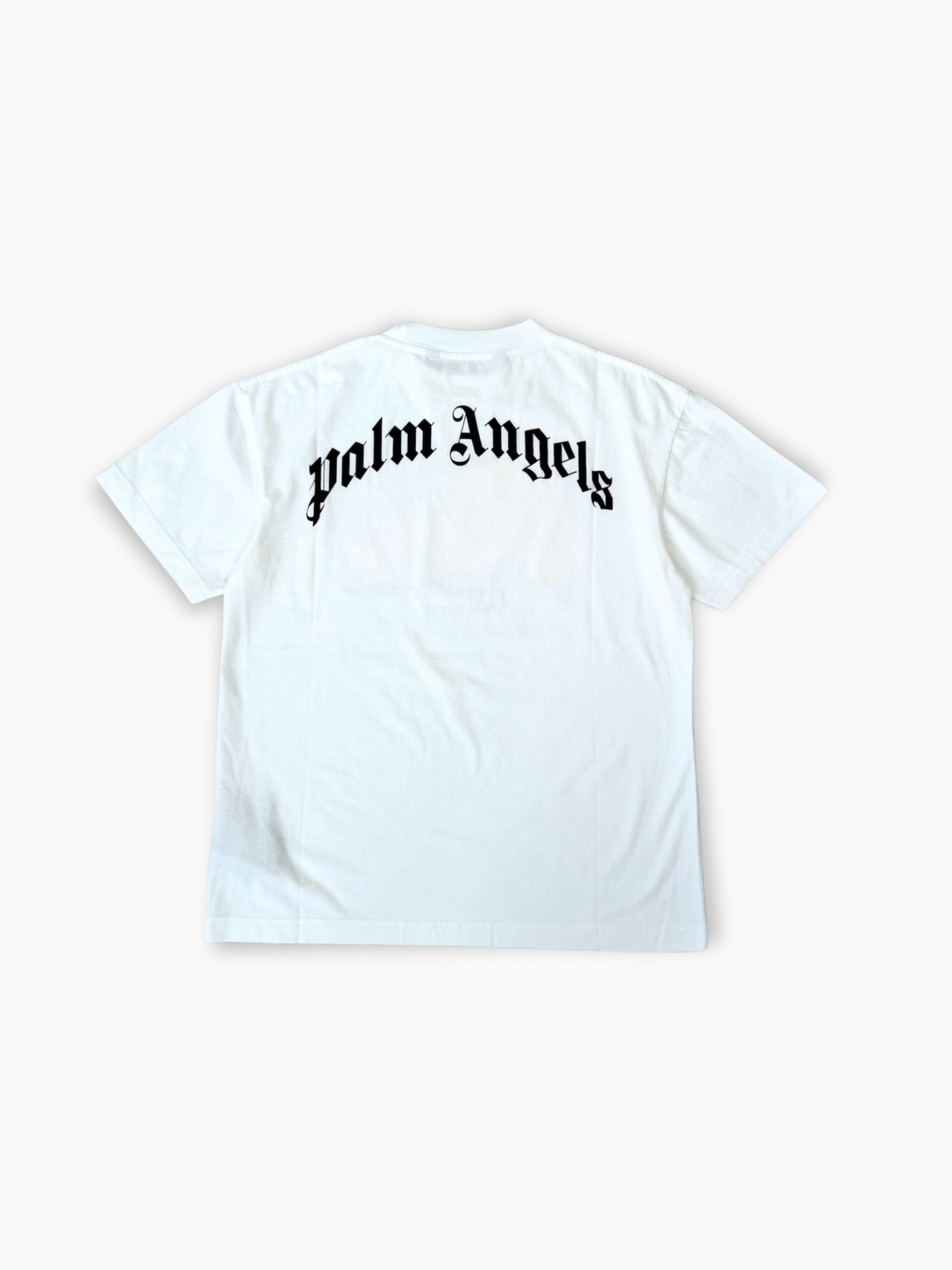 T-shirt bianca Palm Angels con orsetto sul fronte vista retro