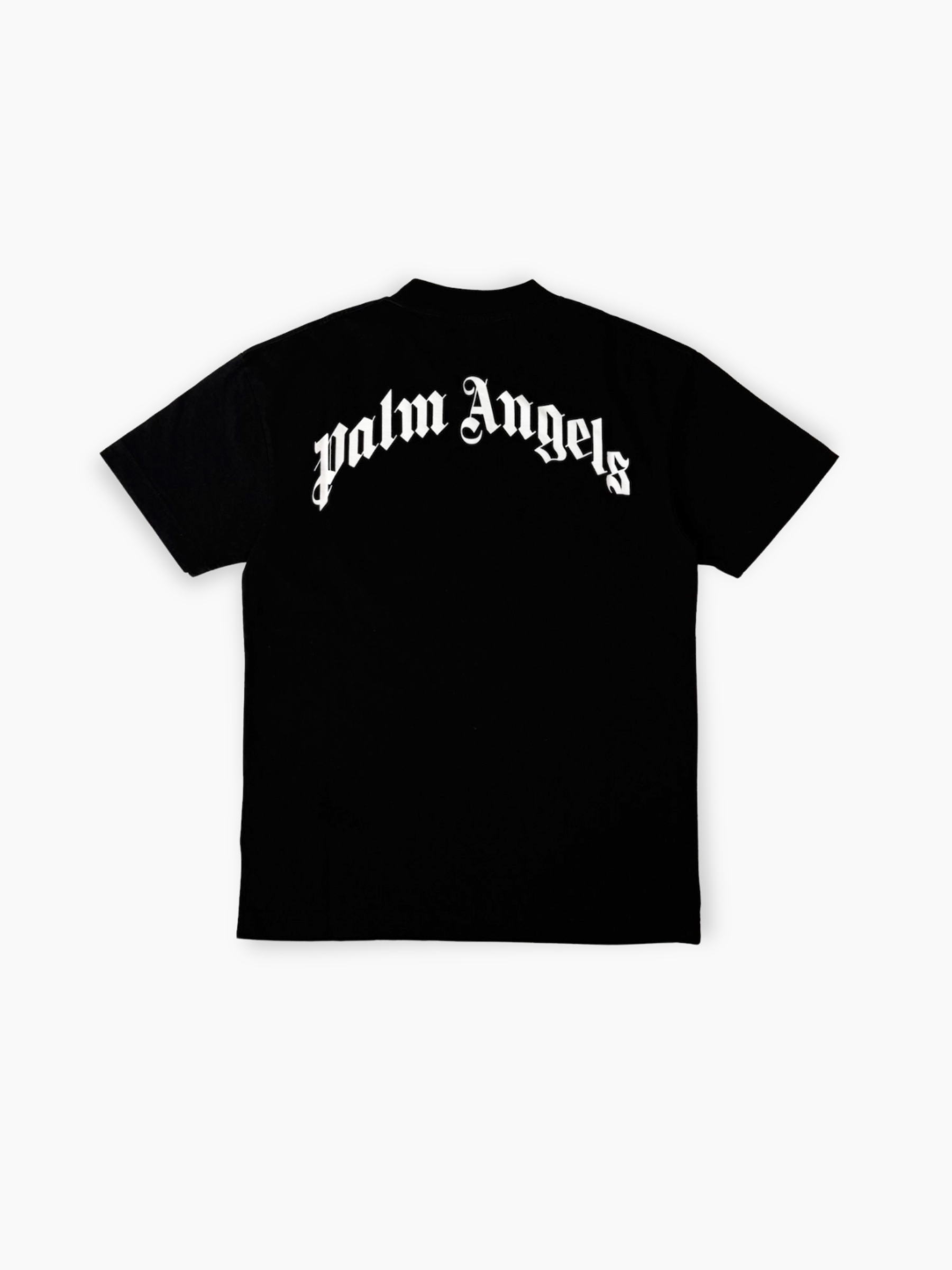 T-shirt nera Palm Angels con orsetto sul fronte retro