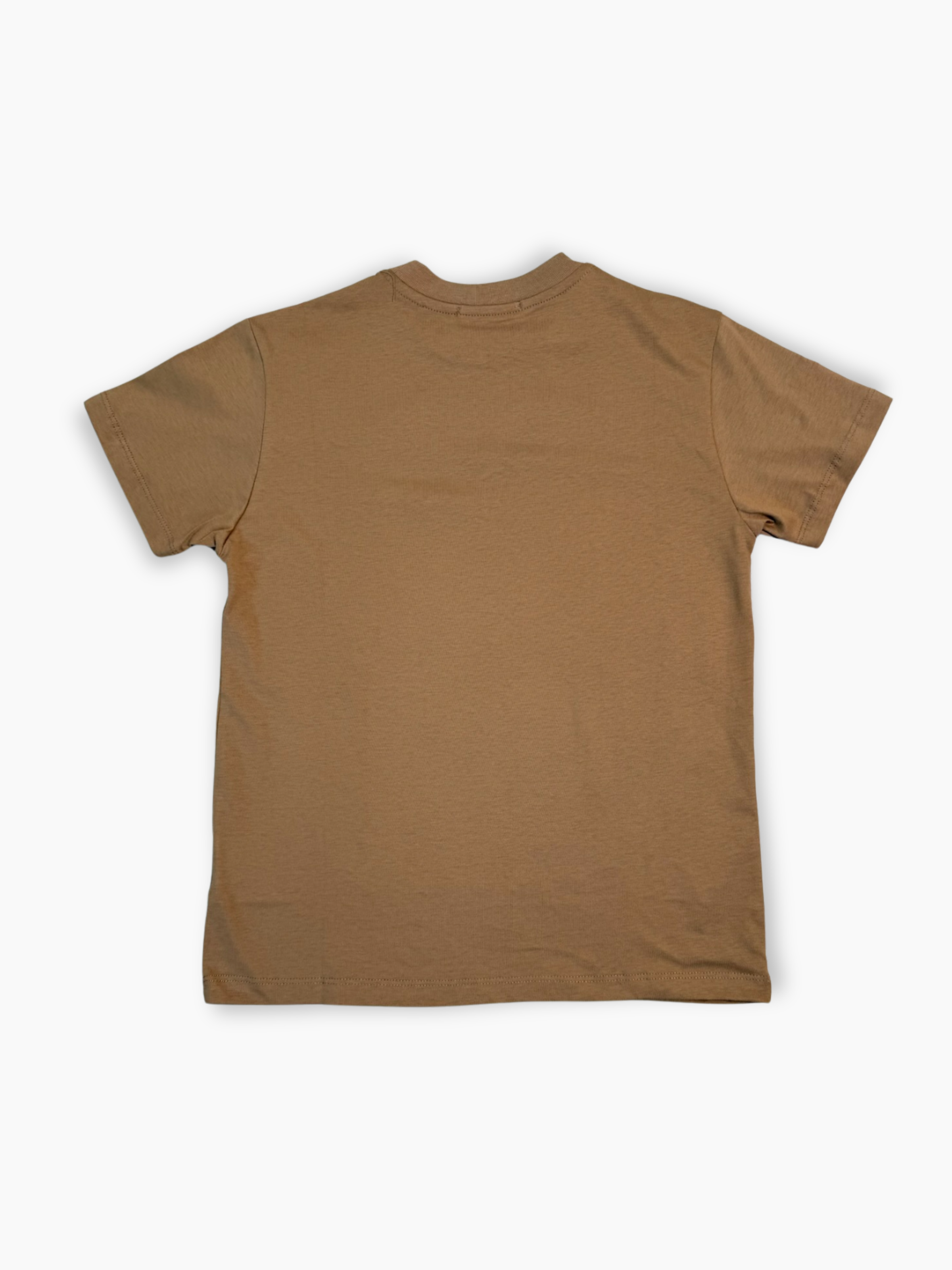 T-shirt tortora a maniche corte in cotone vista retro