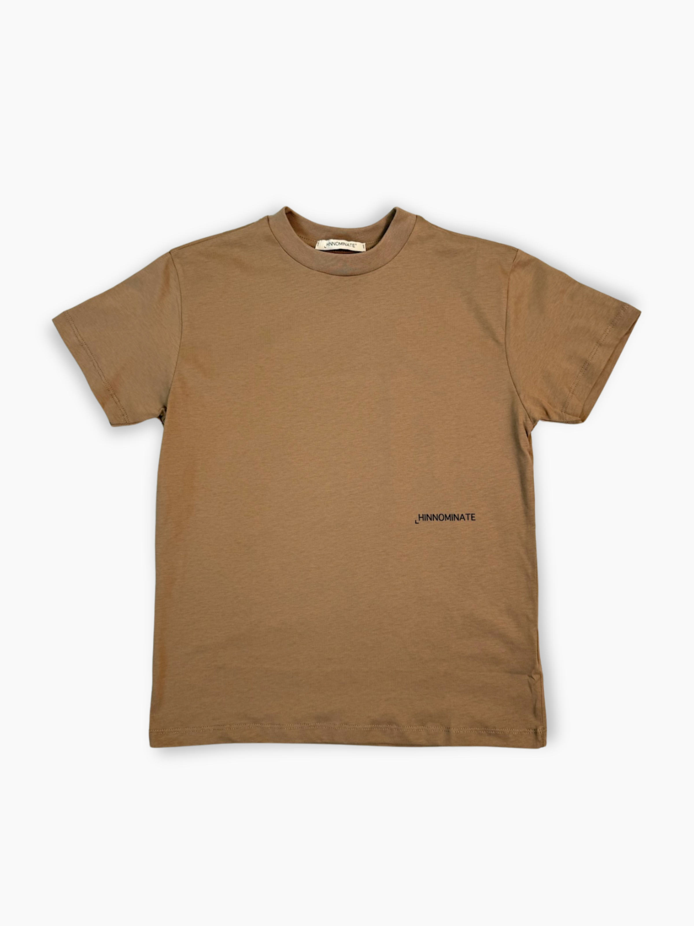 T-shirt tortora a maniche corte in cotone vista frontale