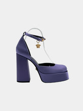 Lilac Satin Pumps With Platform And Jewel Strap -  | dBlank